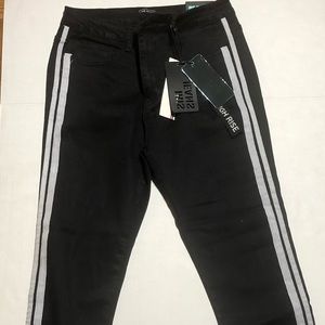 High waist jeans with black stripes frim rue 21